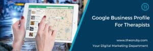 Google Business Profile for therapists shown as local map listings on a tablet