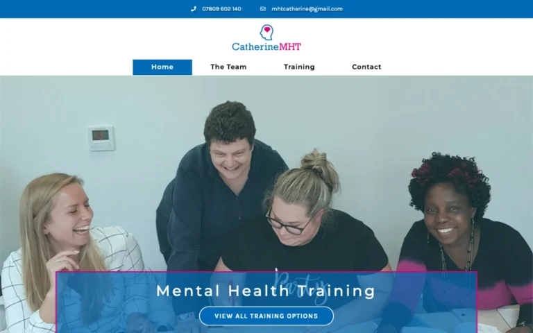 Home page of the Catherine Mental Health Training website