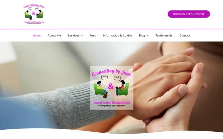Home page of the Counselling by Jane website