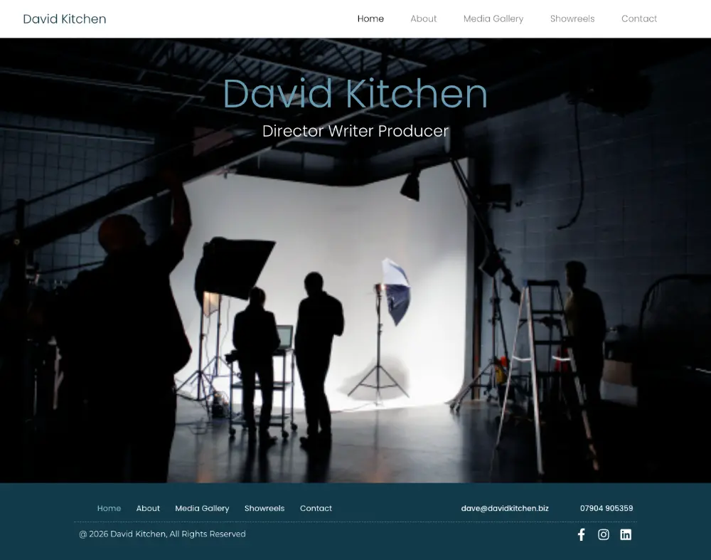 Screenshot of the whole David Kitchen home page