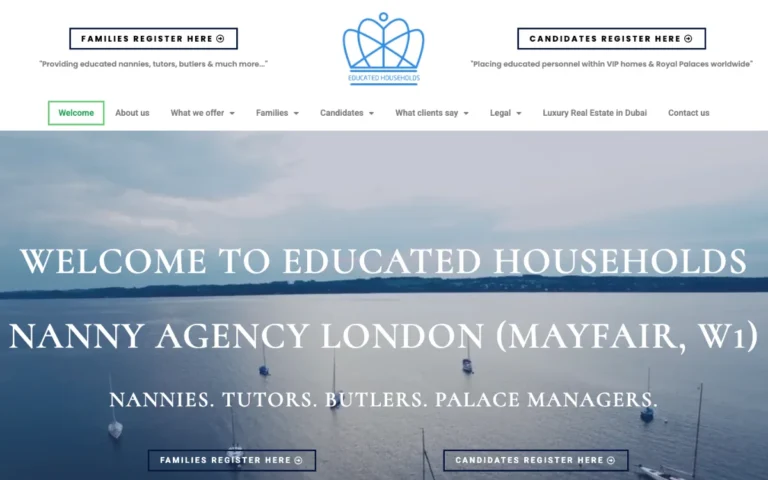 Home page of the Educated Households website