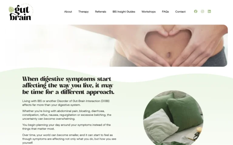 Home page of the Gut Brain Metamorphosis website