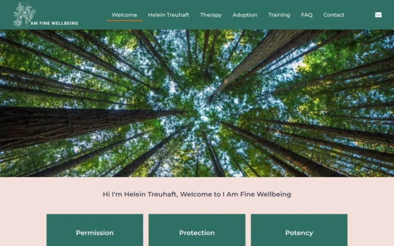 Home page of the I Am Fine Wellbeing website
