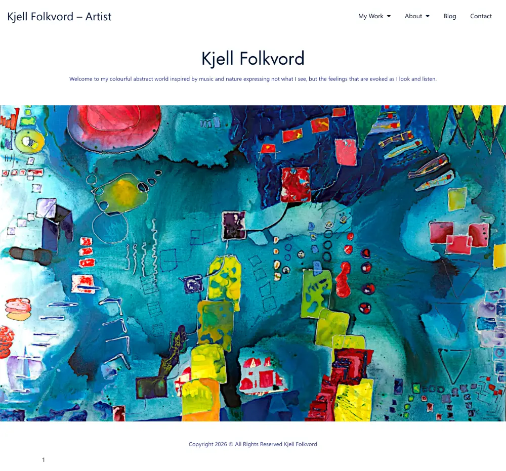 Screenshot of the whole Kjell Folkvord home page