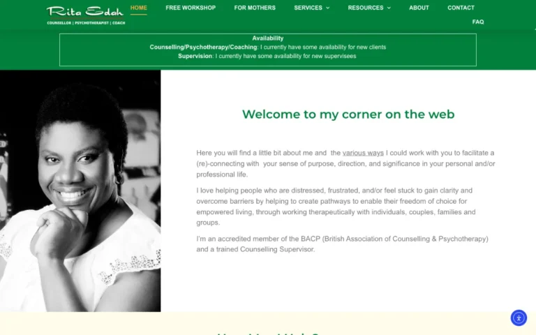 Home page of the Rita Edah website