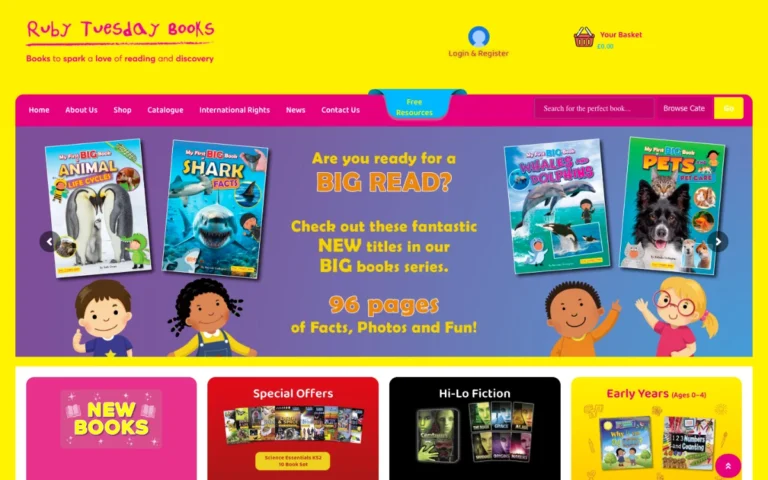 Home page of the Ruby Tuesday Books website