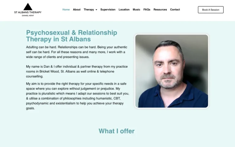 Home page of the St Albans Therapy website
