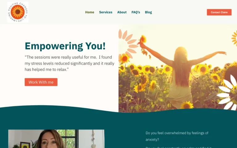 Home page of the Sunflower Empowerment website