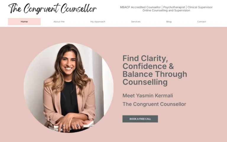 Home page of the The Congruent Counsellor website