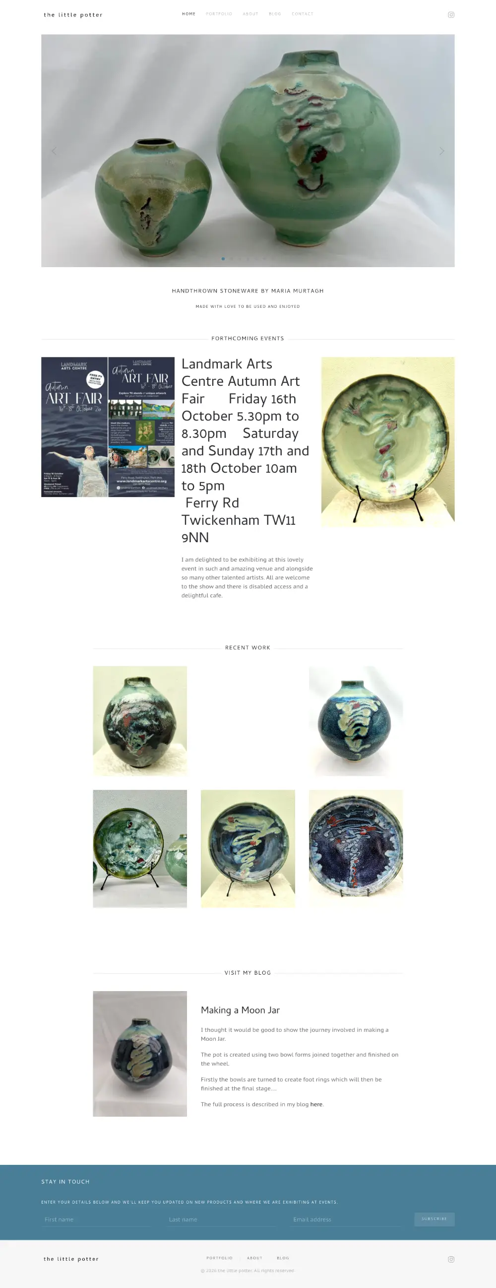 Screenshot of the whole The Little Potter home page