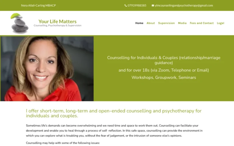 Home page of the Your Life Matters website